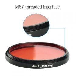 large ROUND RED FILTER CAMERA SEAFROGS 67MM 5